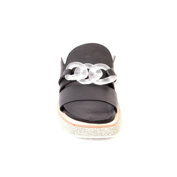 Laura Bellariva 7822 Black Leather Platform Sandals - Picture 7 of 8